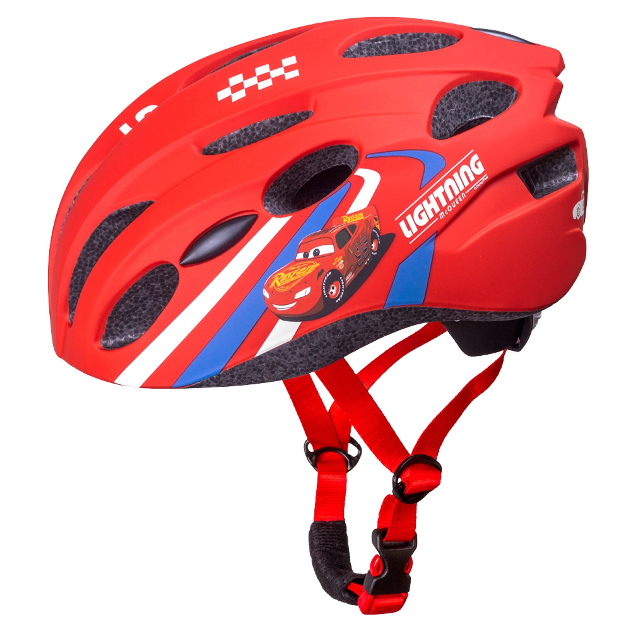 Boys' bicycle helmet SAFE and LIGHTWEIGHT, ADJUSTABLE 52-56 cm, SPORTY Children's helmet, ventilated, HEAD PROTECTION (DISNEY Cars)