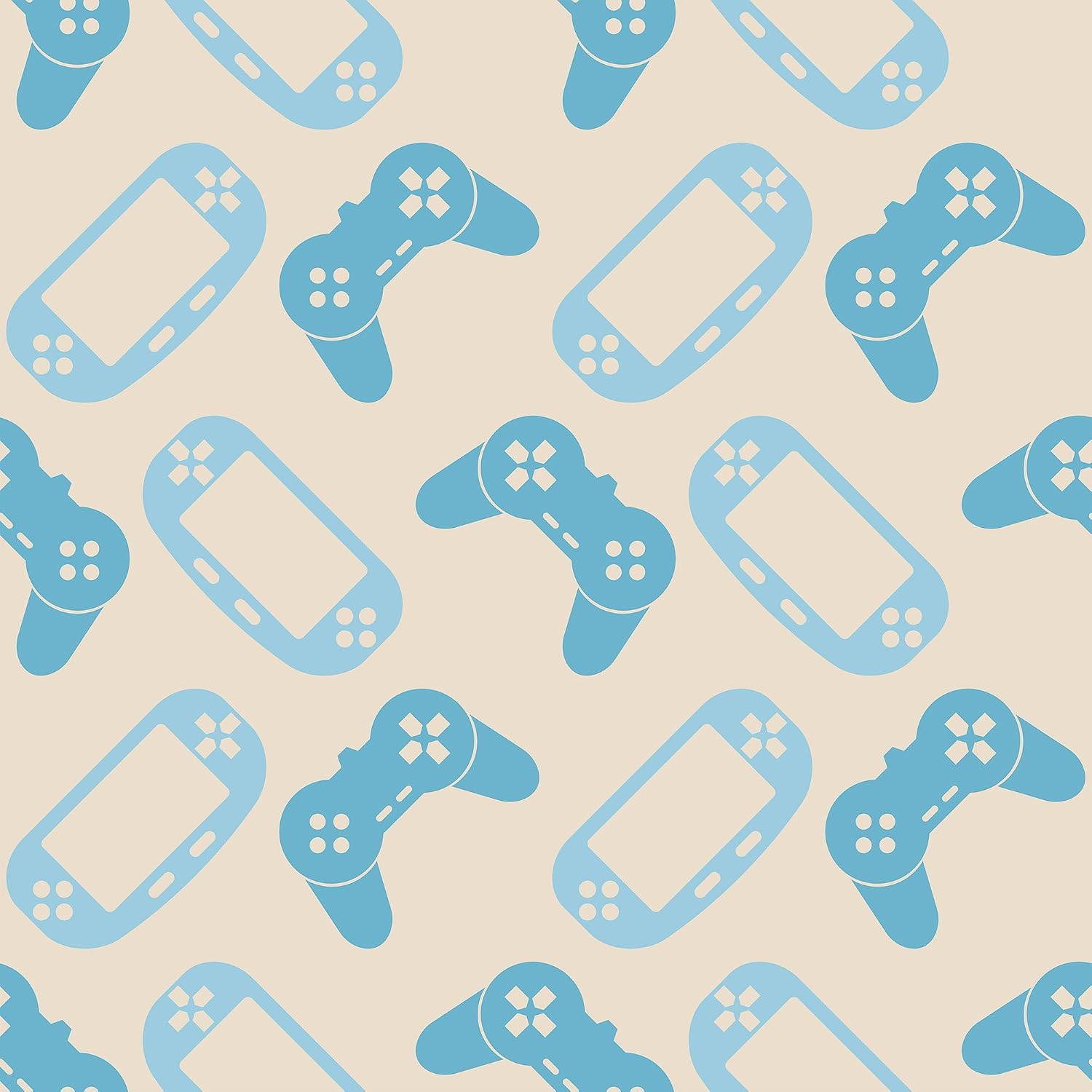 Walls By Me Peel and Stick Blue Gaming Children Removable Wallpaper 8569-2ft x 4ft (61x122cm)