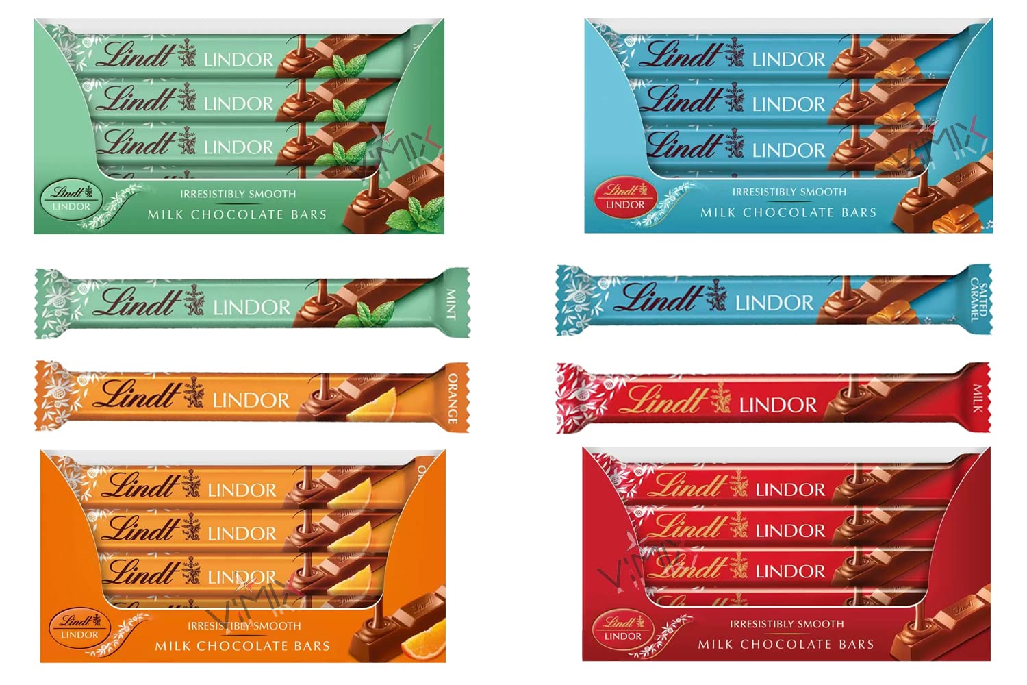 Lindor Milk/Salted Caramel/Orange Milk/Mint Milk Chocolate Treat Bar 38g | Pick any Flavour & Number Of Bars | The perfect treat