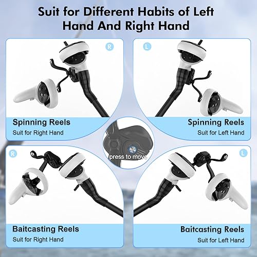 Miniatura 2 de AMVR VR Fishing Accessories for Real VR Fishing Games VR Fishing Rod and Reel Combo Accessories Compatible with OculusMeta Quest 2 Accessories