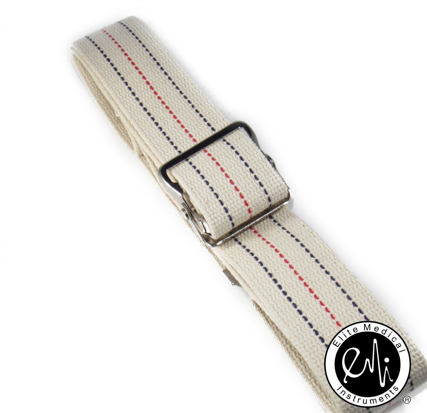 EMI 60" White Gait Transfer Belt – Comfortable Cotton Belt for Patients | Metal Buckle | Ideal Mobility Aid for Seniors, Patients, and Physical Therapy Use 624-M-Wht