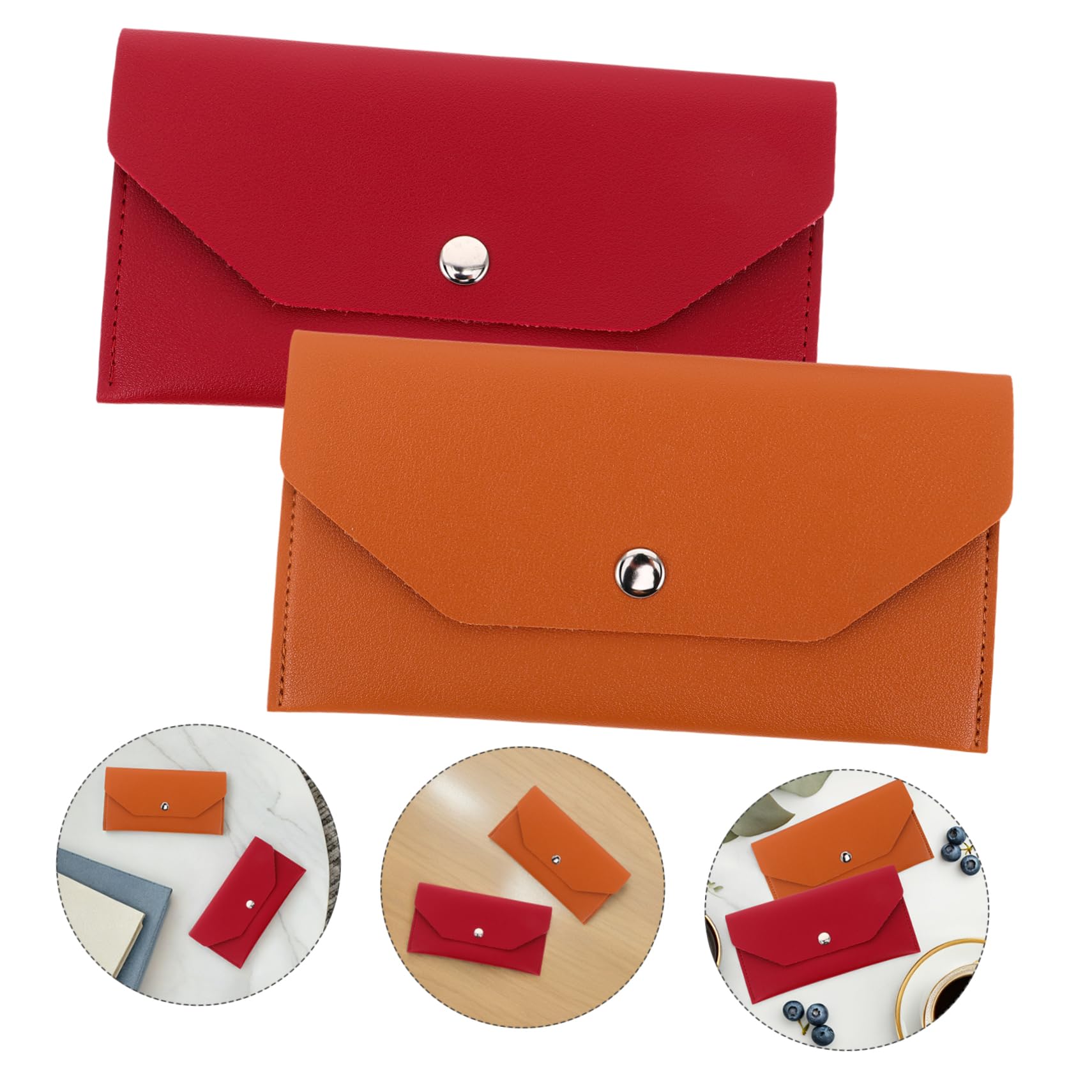 PACKOVE Enveloppes Budgétaires Format Long Rectangulaire en PU Synthétique Lot de 2 Réutilisables Imperméables