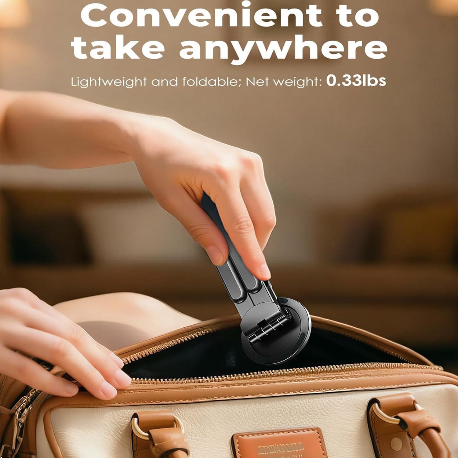 3 in 1 Magnetic Foldable Versatile Stand for Phone Tablet and Laptop,Aluminum Alloy Ergonomic 8-Level Adjustable Height Laptop Stand for Desk,Portable Holder for Home Office and Travel