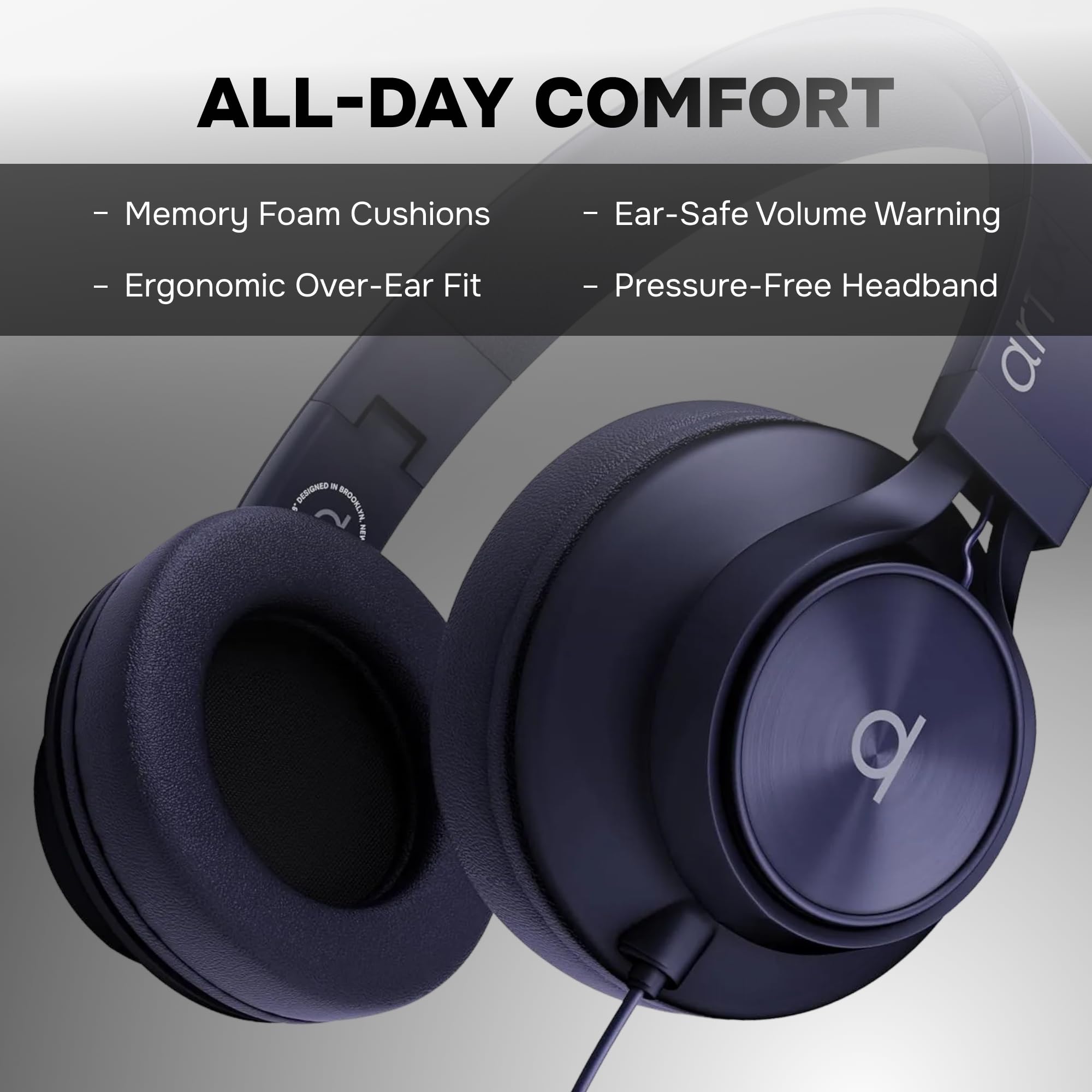 ARTIX CL750 Casque supra-auriculaire filaire avec micro et contrôle du volume, audio avec suppression du bruit 100 % filaire par ordinateur, branchement pour ordinateur portable, casque de studio