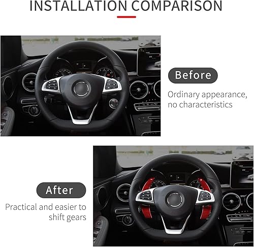 Miniatura 7 de T-carbon - Extensión de palanca de cambios de fibra de vidrio auténtica compatible con Mercedes Benz, T-carbon para Mercedes Benz A, B, C, E, S,