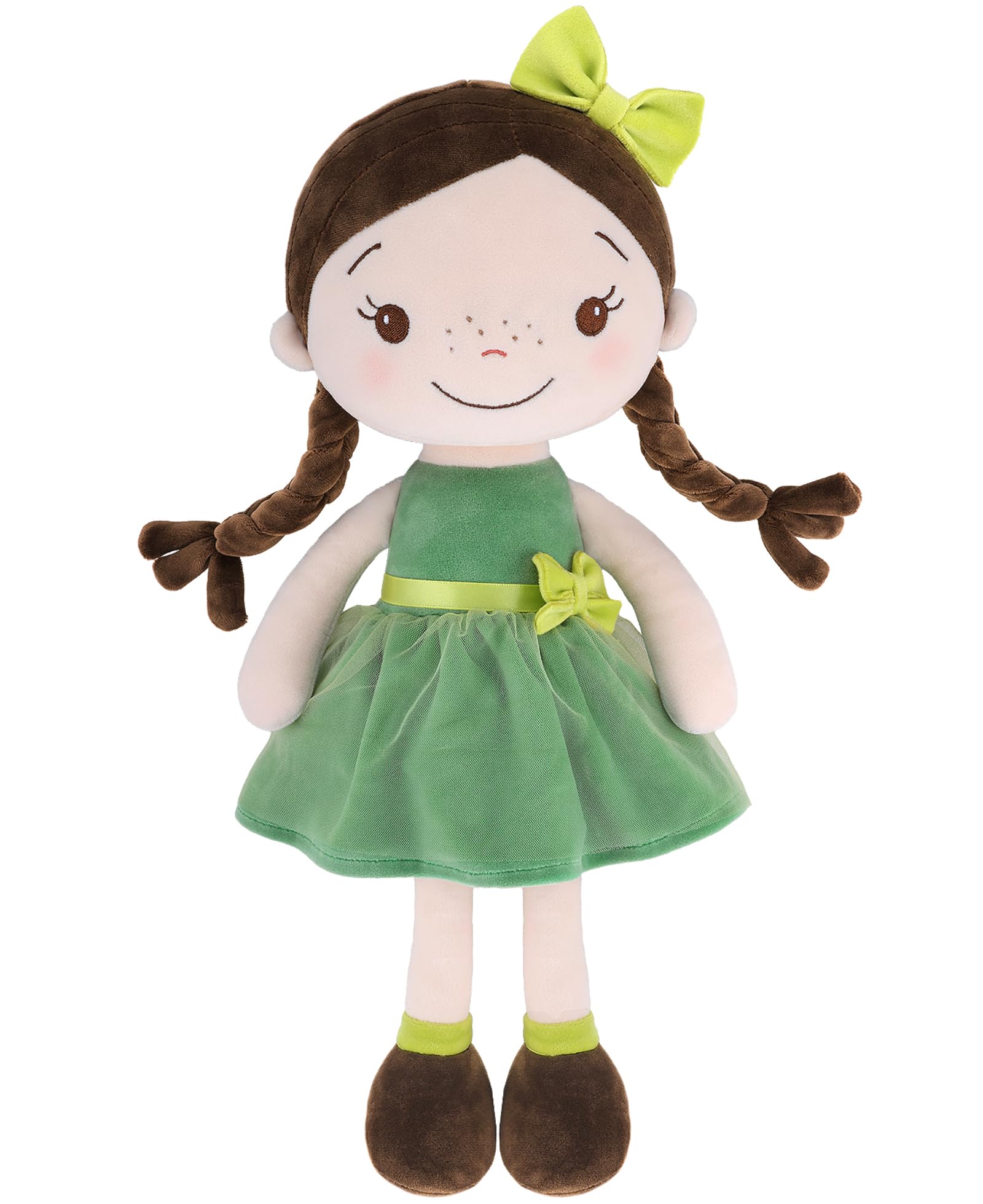 GAGAKU Morbida bambola di pezza 40 cm bambole angelo custode, regalo per battesimo per bambine, peluche portafortuna per bambini dai 3 ai 5 anni - principessa della foresta