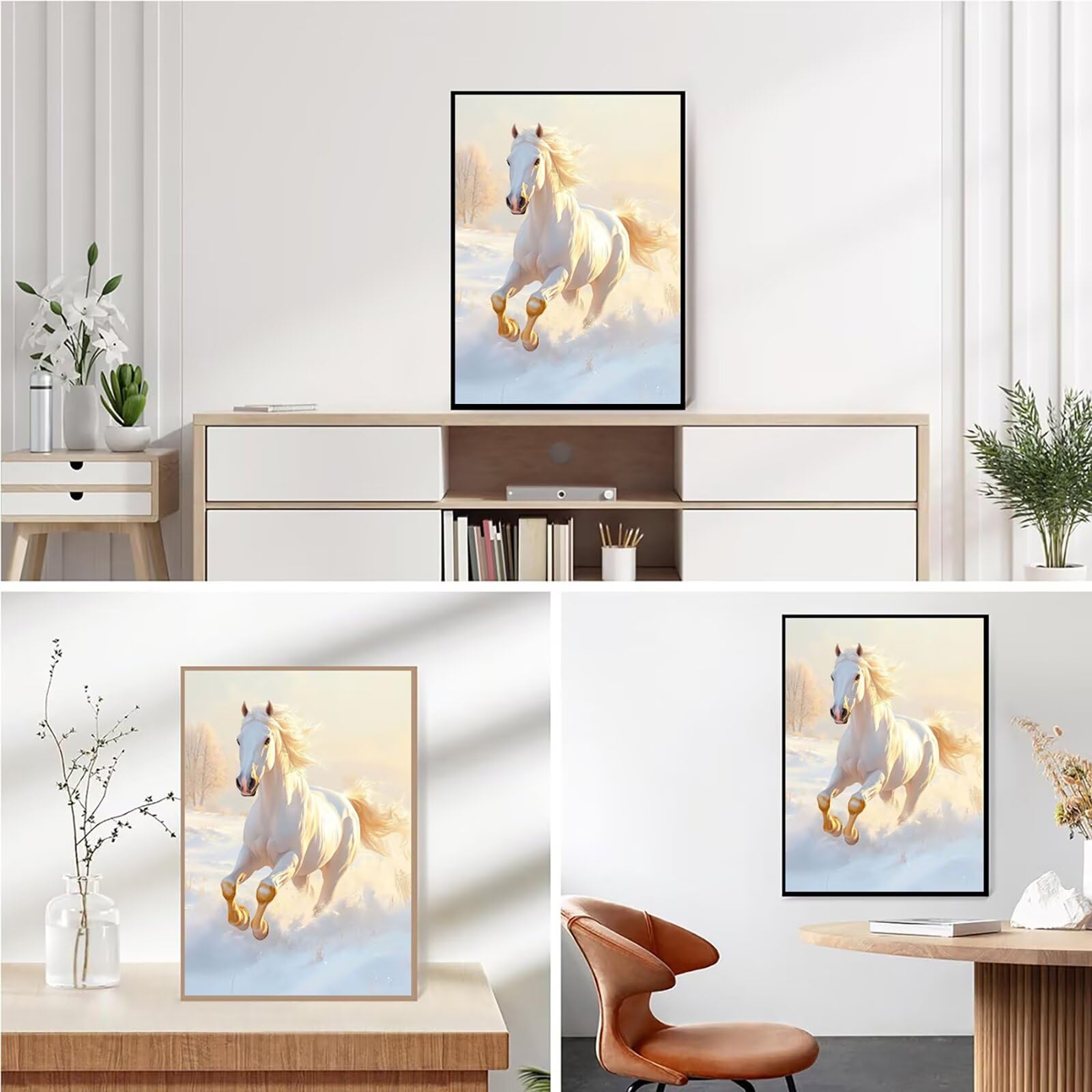 Diamond Painting Kit Completo, Diamond Painting Cavallo, 5D Quadrato Pittura Diamante Kit Manualidades Adultos DIY Diamantini Crystal Art Disegni Ricamo Punto Croce Artigianale, 60x90cm Animale j0-756