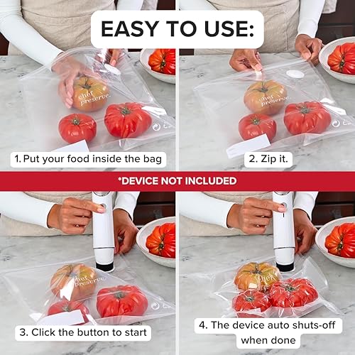 Miniatura 5 de Chef Preserve Bolsas reutilizables selladoras al vacío para alimentos  30 bolsas grandes sin BPA XL (12 x 20 pulgadas), para almacenamiento de