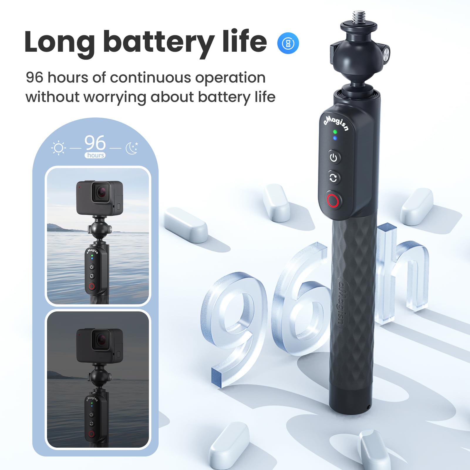 Perche à Selfie sous-Marine, Rallonge de Plongée étanche avec Télécommande pour X4/X3/X2/GO 3s, Durée de Vie la Batterie Ultra Longue, compatibilité Polyvalente pour Les Amateurs Plein Air