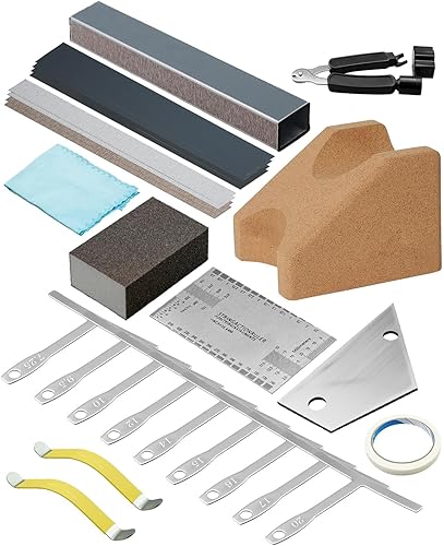Guitar Repair Kit, Guitar Setup Tool Fret Leveling Kit with Carry Bag, Luthier T