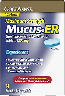 Maximum Strength Chest Congestion and Mucus Relief, Guaifenesin Extended-Release Tablets, 1200 mg
