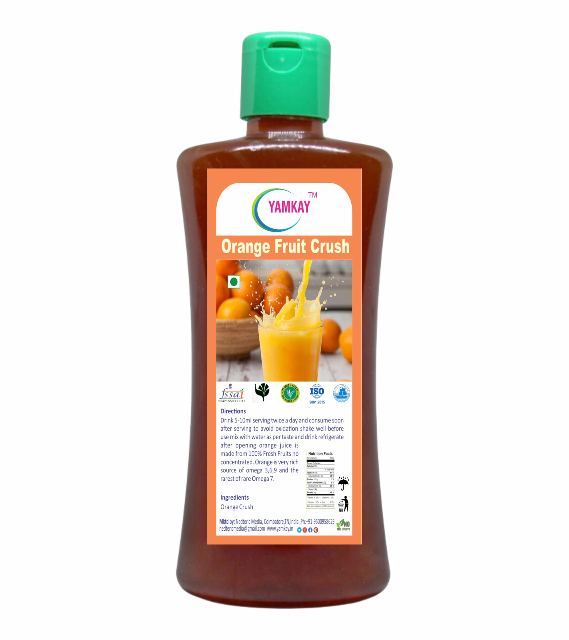 Yamkay Orange Fruit Crush for Dessert Real Fruits Pulps Fruit Crush Dessert Topping for Ice Creams and Shakes 250 ml-picture-16