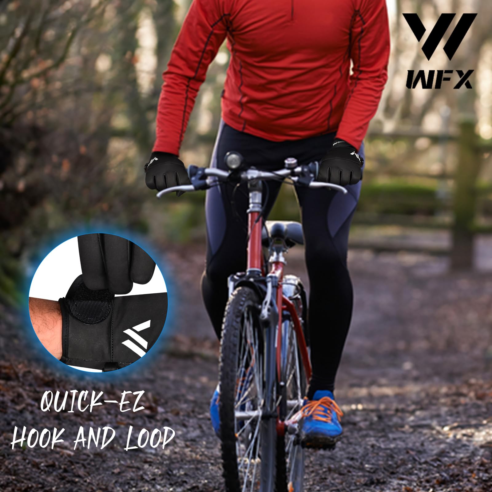 WESTWOOD FOX Gants d'hiver chauds coupe-vent imperméables homme femme écran tactile thermiques poignets élastiques course