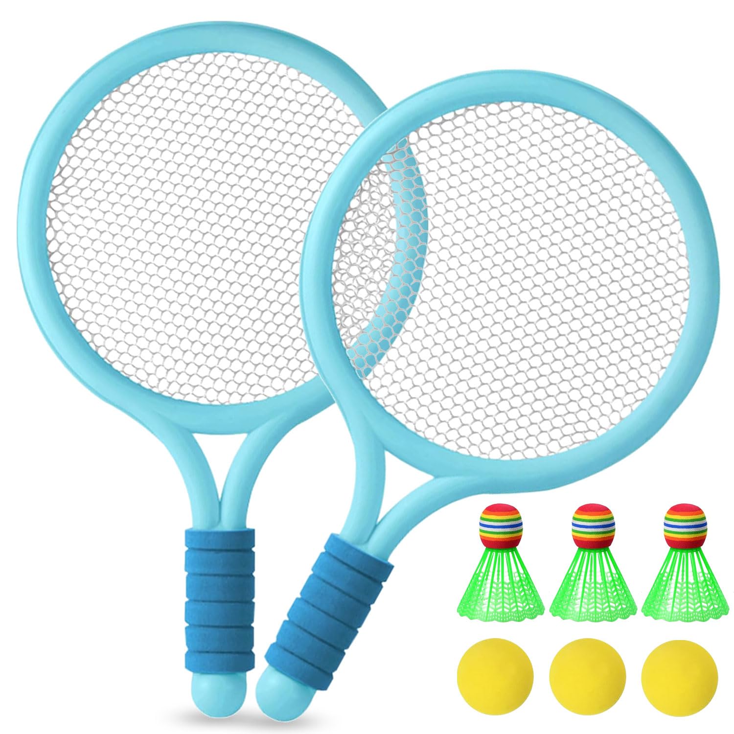Shengruili Set di Racchette da Tennis per Bambini,Badminton Set per Bambini,Leggero Badminton Kit,Racchette da Tennis per Bambini,per Bambini Sport All'aperto Indoor