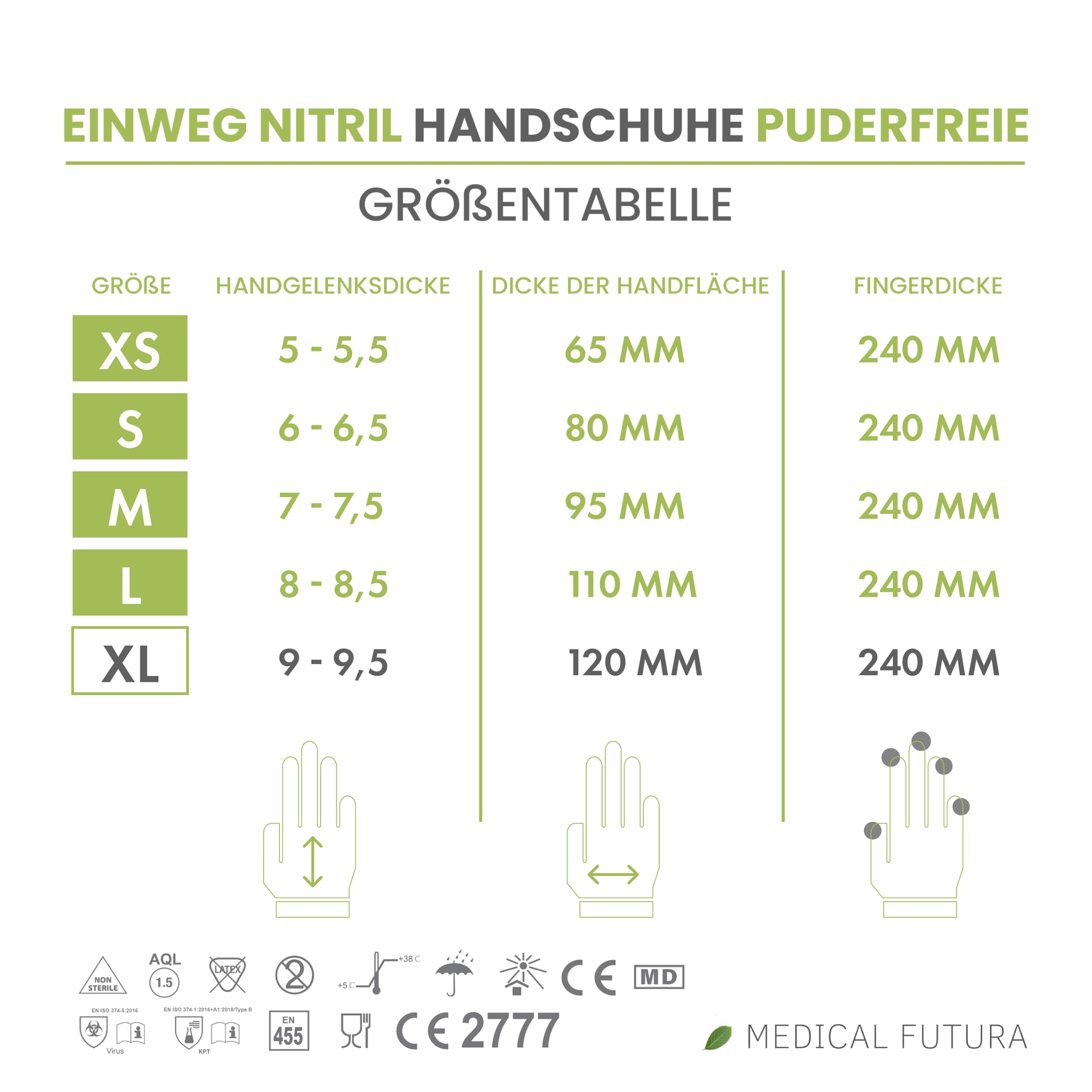1000 Nitrilhandschuhe XL Schwarz Einweghandschuhe Anallergisch 4.5g, Puderfrei, Latexfrei, Für Kosmetiker, Tätowierer, Werkstätten, Lebensmittelverarbeitung (XL, Schwarz)