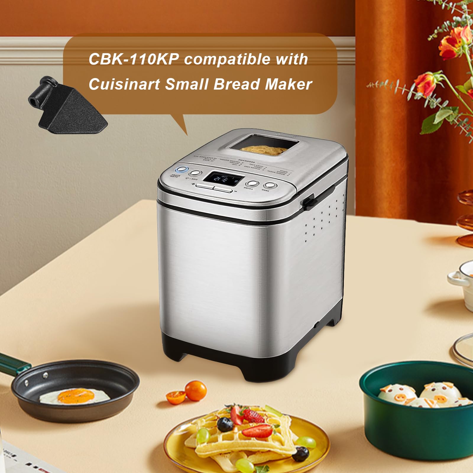 CBK-110KP - Piezas para hacer pan de paleta de amasado compatibles con la máquina de hacer pan Cuisinart, compatible con los modelos CBK-110 CBK-110P1 Compact Bread Maker (paquete de 2)