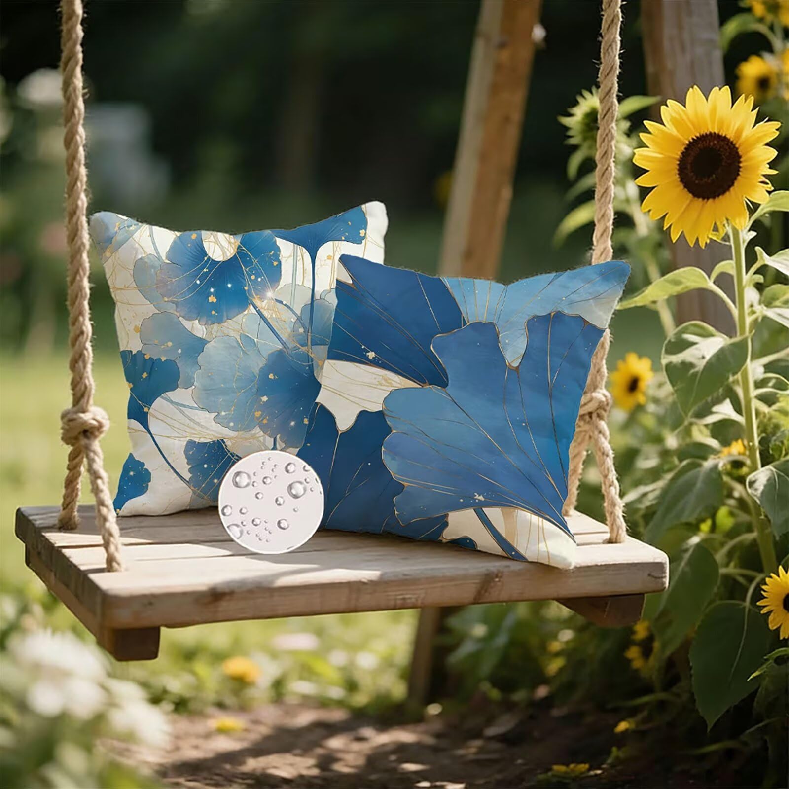 Generisch Outdoor Kissen Wetterfest 60x60cm Rosa Dekokissen Kissenbezüge Blume Kissenhülle Sommer Sofakissen für Wohnzimmer Schlafzimmer Garten Dekorative 2er Set. P-176