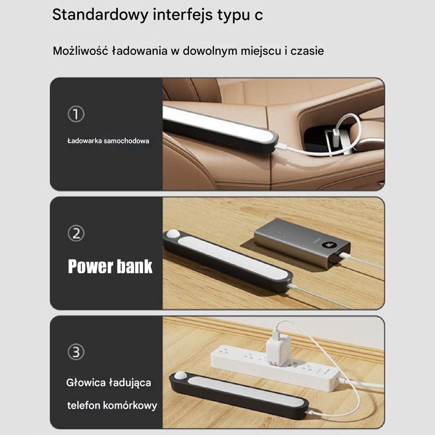 LED Światło Bagażnika - Automatyczne Ładowanie LED Świetlne Tył | USB Magnetyczne Oświetlenie Kopułowe Lampa Sufitowa dla Samochodów, Ciężarówek i Namiotów