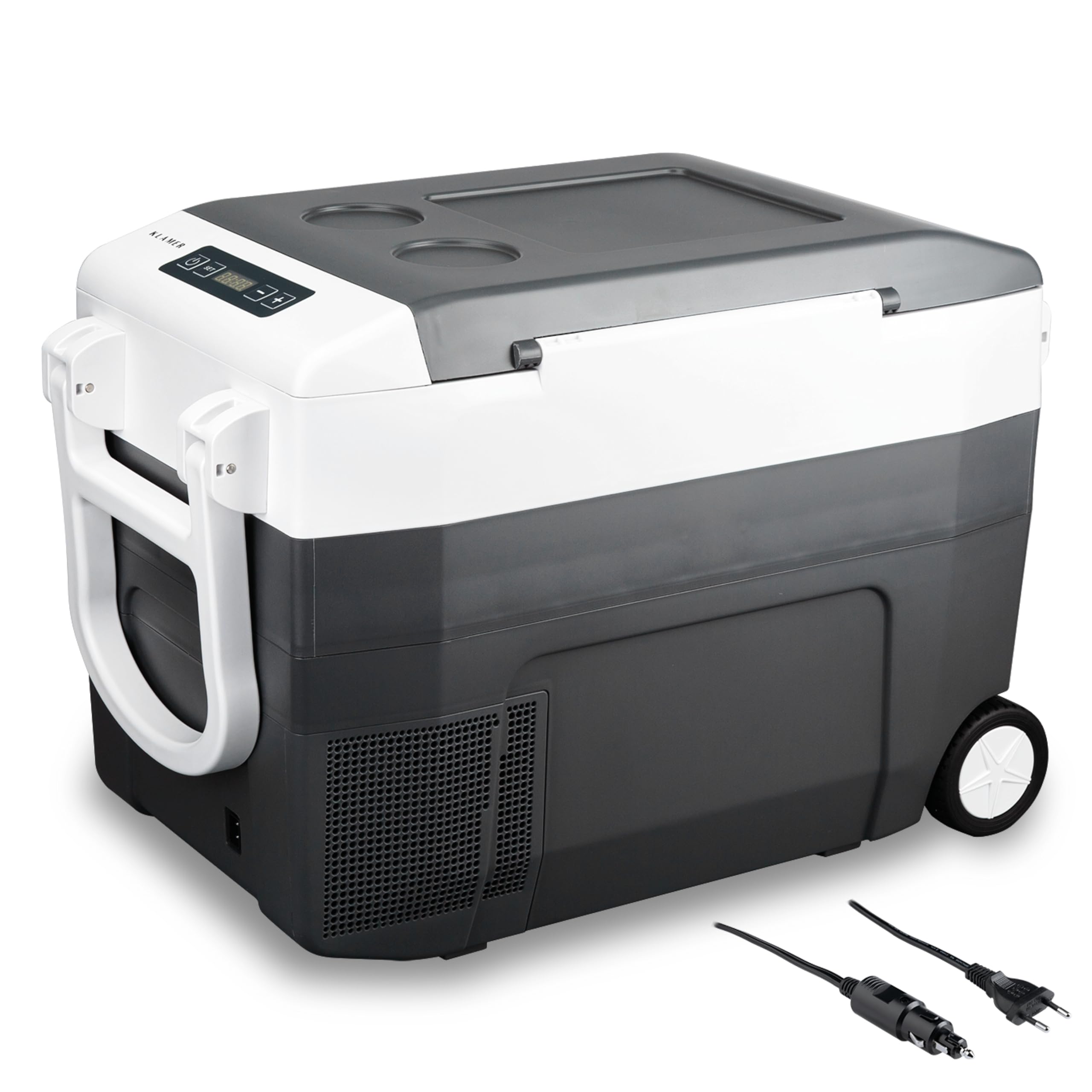 KLAMER Kühlbox XXL - Elektrische Kühlbox 40L mit Kompressor für Camping & Ausflüge - Kühlung bis -18°C - Auto Kühlbox mi