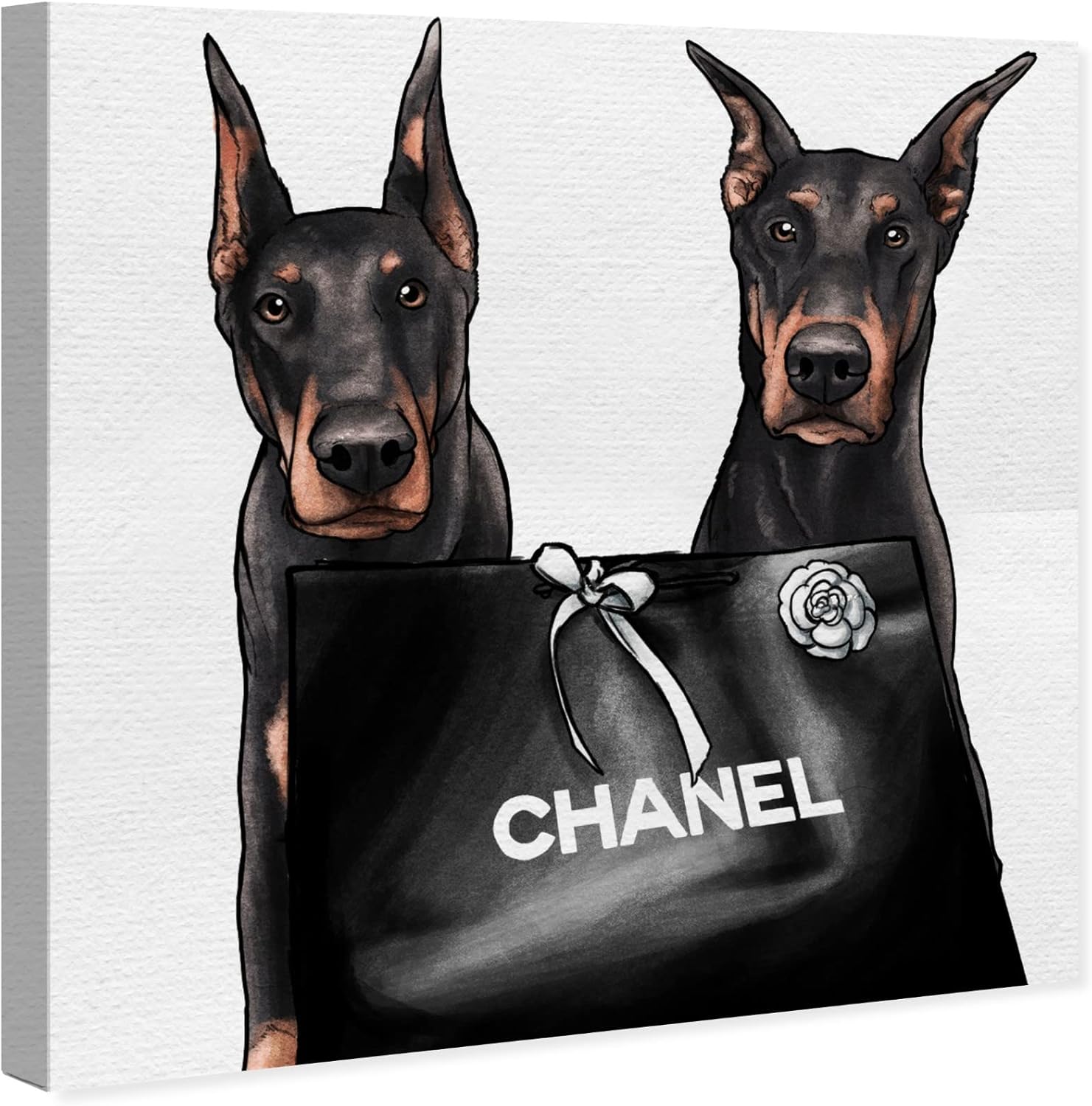 Oliver Gal Artist Co. Fashion and Glam, Canvas Wall Art, "Friendly Glam Duo" Ready to Hang Living Room, Bedroom and Bathroom Home Décor, 40.0 x 40.0, Black, Canvas Art