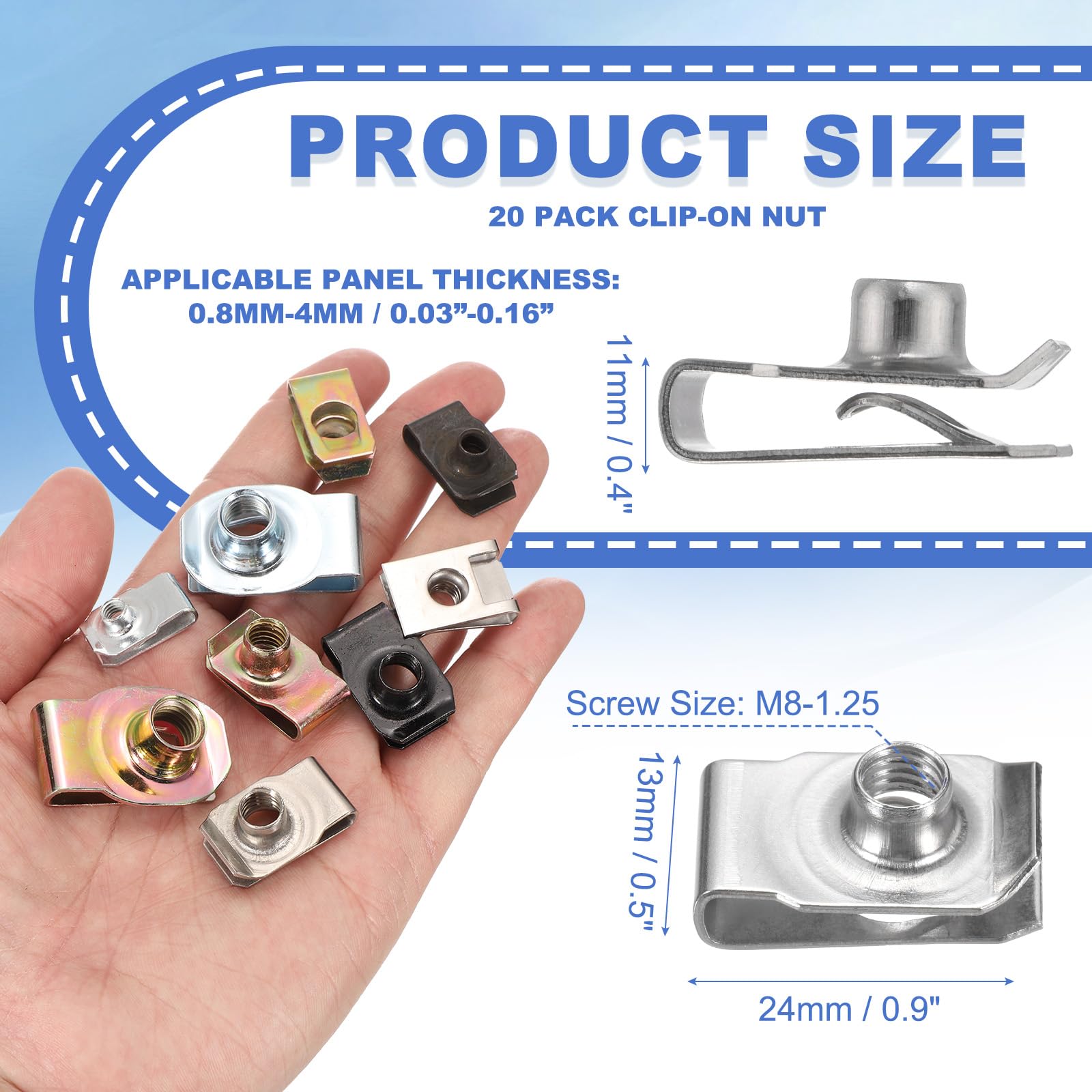 PATIKIL U-Style Clip-On Nut - Image 2