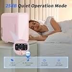 YASHE Mini Fridge, 6 Liter/8 Cans 110V AC/DC Portable Thermoelectric Cooler Refrigerators for Bedroom, Skincare, Beverage, Office, Dorm Room and Car, Pink