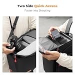 Sac à Dos K&F CONCEPT, Sacs à Caméra Étanches de Grande Capacité 25L | Sac à Caméra avec Compartiment pour Ordinateur Portable de 15,6" Compatible avec Canon/Nikon/Sony/DJI Drone Sac à Dos de Voyage, Noir-Rouge