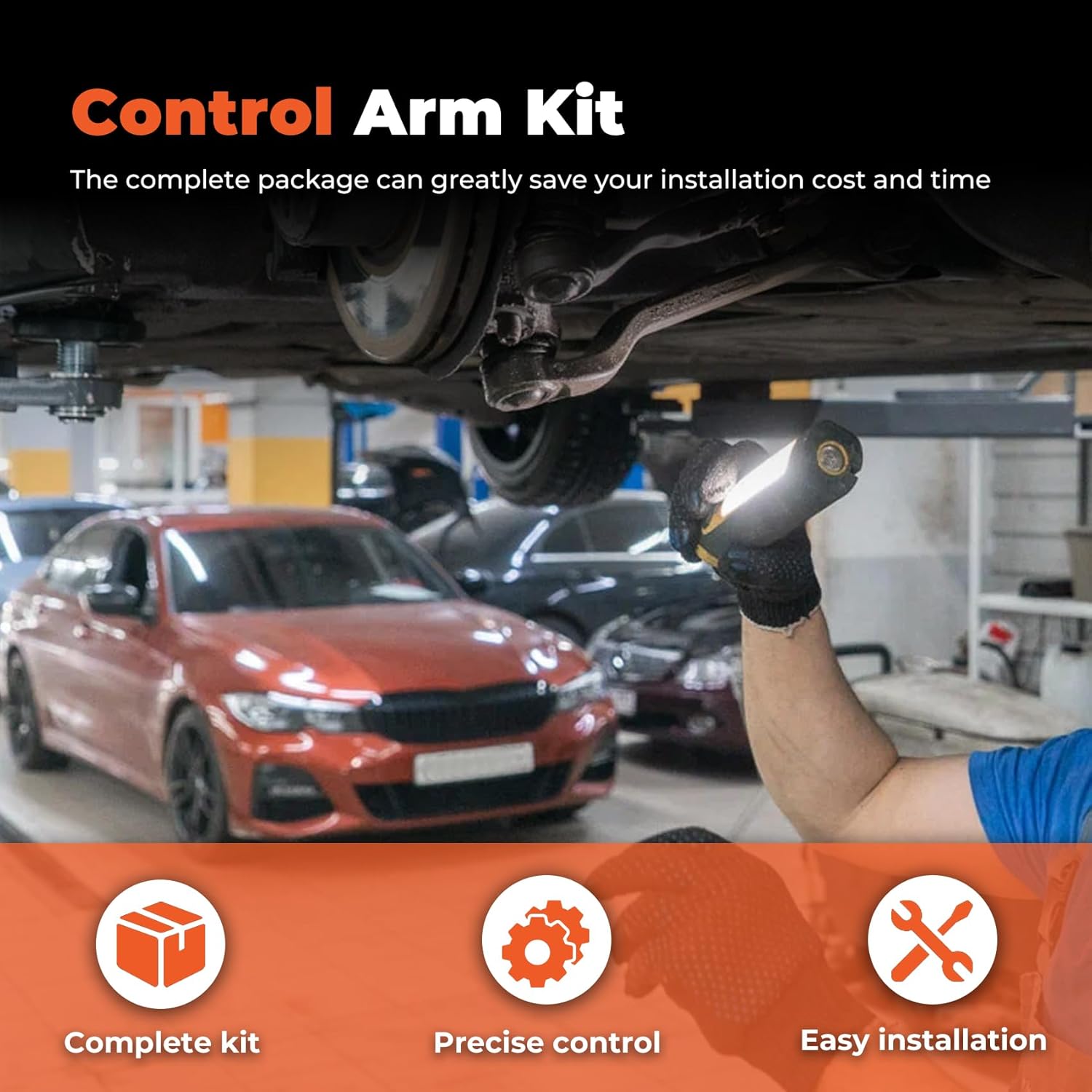 labwork 10Pc Front Suspension Kit Front Lower Control Arms Ball Joint Assembly Driver and Passenger Side Tie Rod End Sway Bar Link Kit Replacement for Santa Fe 2007-2012