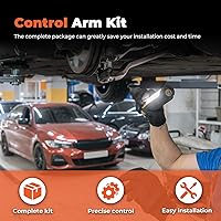 Vista 7 de labwork Kit de suspensión delantera de 10 piezas Brazos de control delanteros inferiores Conjunto de rótula Extremo de bieleta lado del conductor