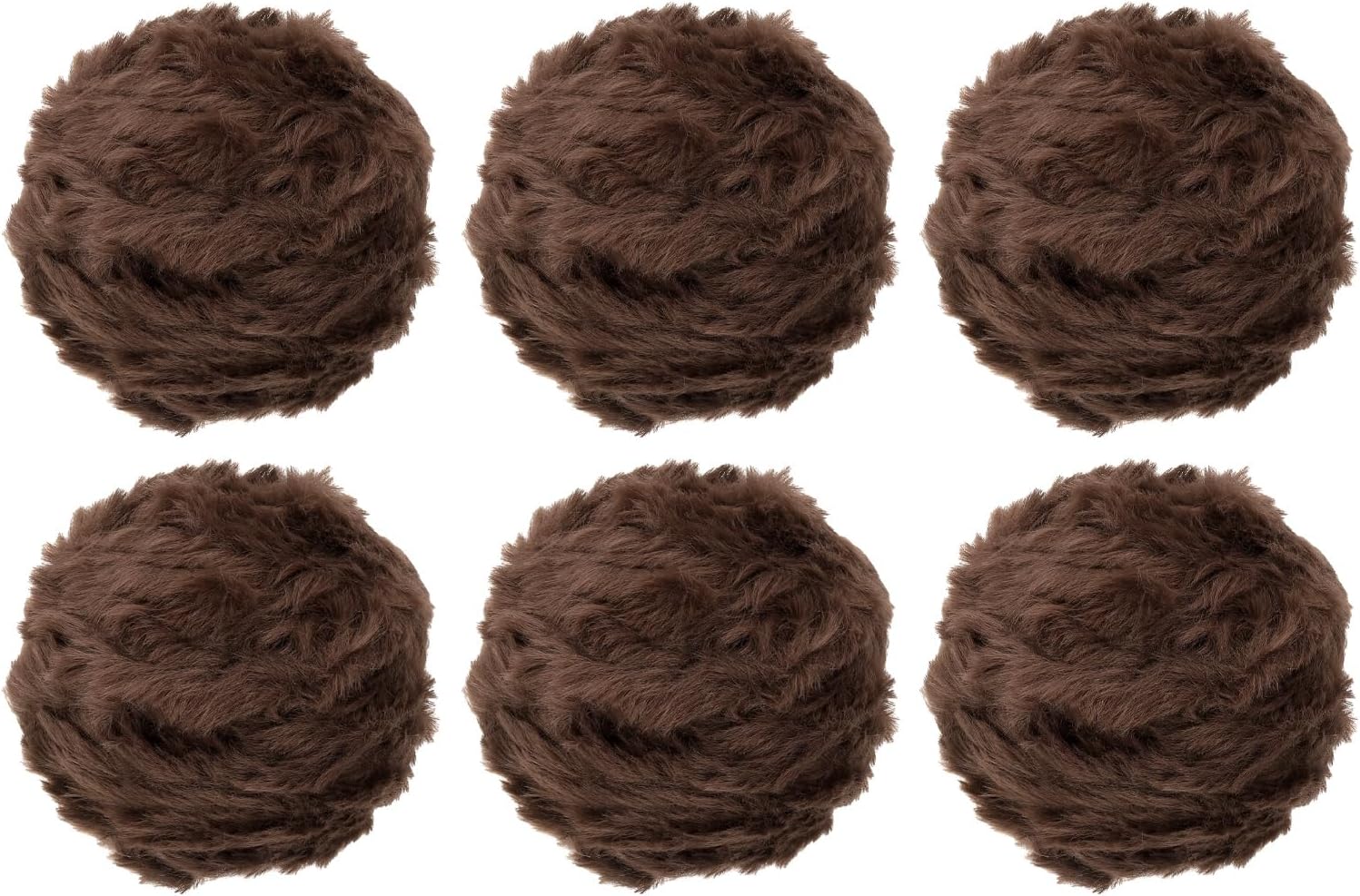 PATIKIL 35yds Faux Fur Yarn, 6 Skeins 0.6" OD 50g Soft Fuzzy Yarn Crochet Fluffy Chunky Polyester Plush Fur for Crocheting and Hand Knitting Shawls Hat Blanket Rug, Blue White