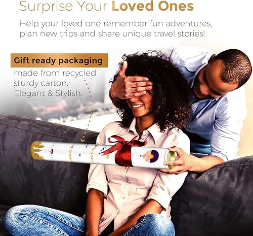 Miniatura 6 de Mapa del mundo XL para raspar con las 233 banderas + mapa de lujo para raspar de EE. UU.  36 x 24 pulgadas fácil de enmarcar mapa de viaje  Mapa del