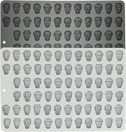 2 PIEZAS Moldes Mini de Gomitas en Forma de Calavera, Molde de Silicona para Chocolate, Fondant, Caramelos, Galletas, Galletitas, Gelatina y