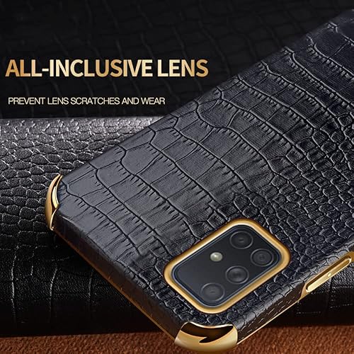 Miniatura 6 de Funda de cuero con diseño de cocodrilo de lujo para Samsung Galaxy A51 A71 A21S A31 A22 A32 A52 A72 A13 A23 A73 A53 M52, crema, Galaxy A32 (5G)