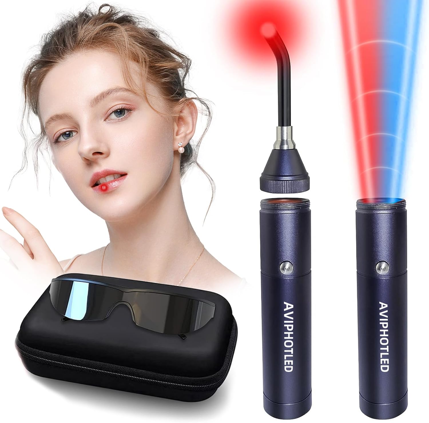 Cold Sore Red Light Therapy Device, Handheld Infrared Light