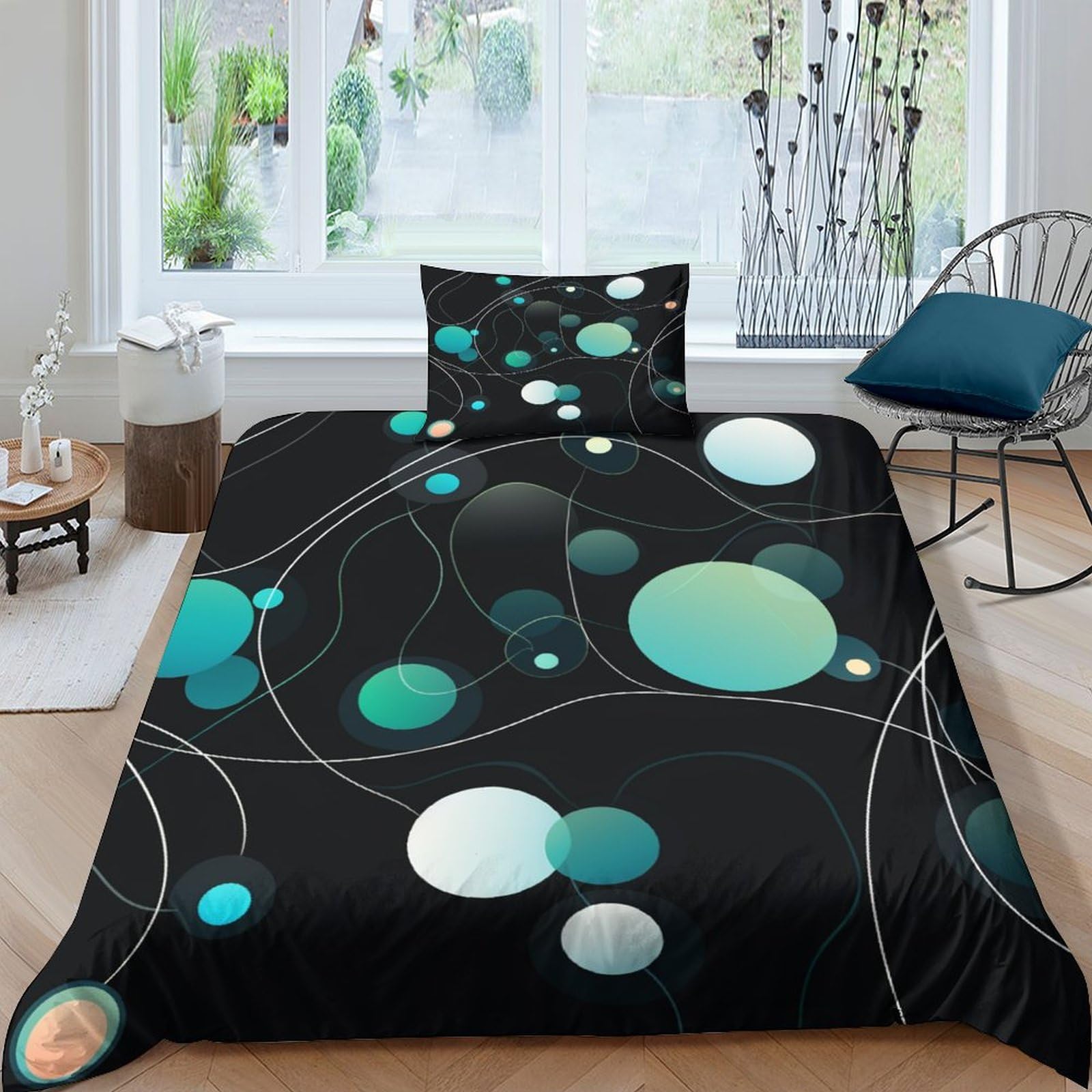 Housse de couette galaxy 135x200 parure de lit enfant fermeture éclair microfibre