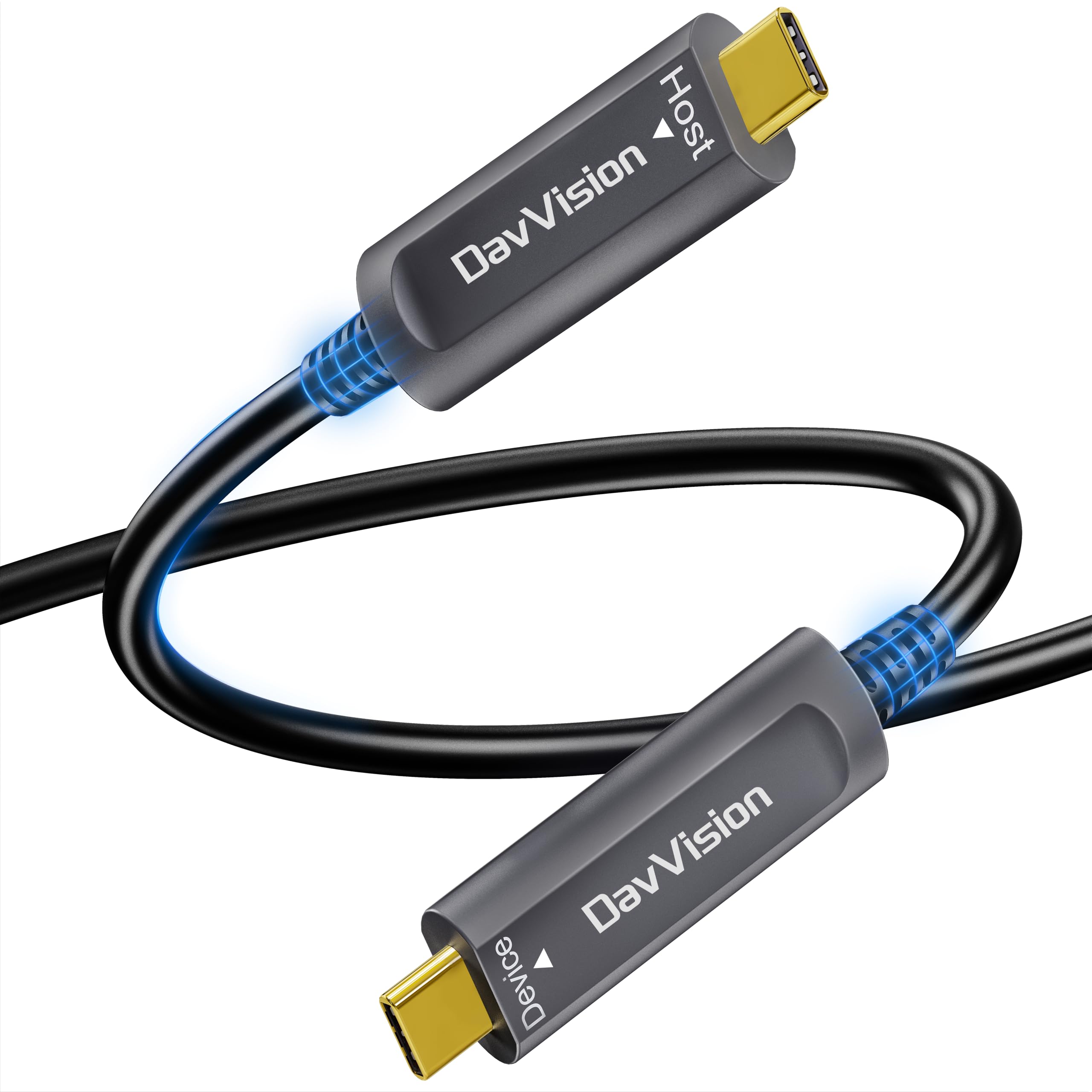 USB C Glasfaserkabel 10m, 10 Gbps USB 3.2 Gen2 Type C Kabel mit deutschem SiliconLine-Chip, ultradünn und lange Distanz für Logitech 4K Kamera, VR/AR, Videokonferenz, Industrie-System