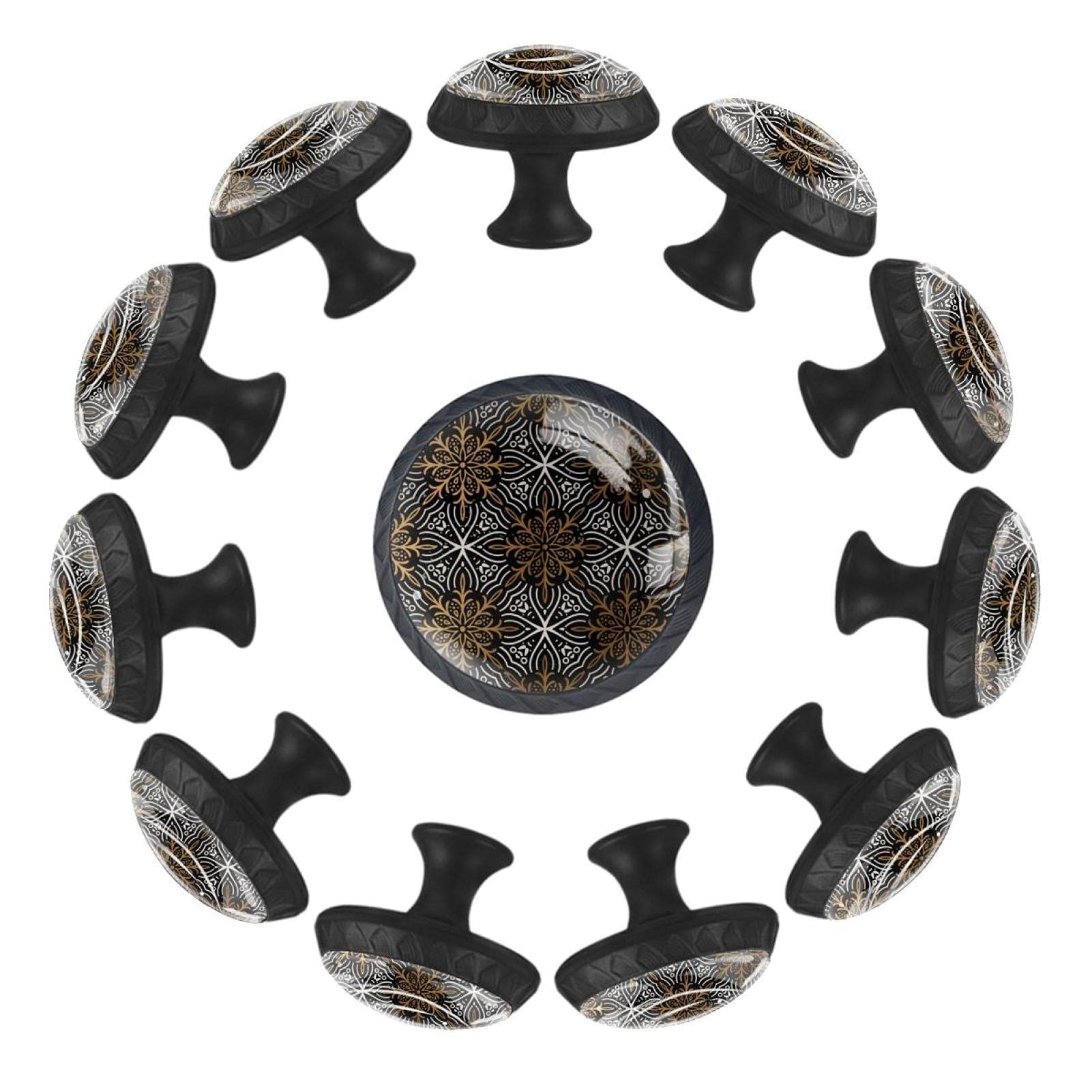 Boutons de tiroir ronds mandala 35 mm poignée meuble chambre et commode