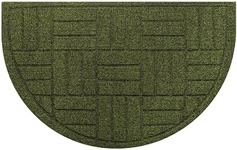 OLIVO.shop Outdoor Entrance Doormat Crescent 40 x 65 cm, Non-Slip Entrance, Outdoor Crescent Rug, Towel Mat, Washable, QUICK ML (Green, 40 x 65 cm, Weave)