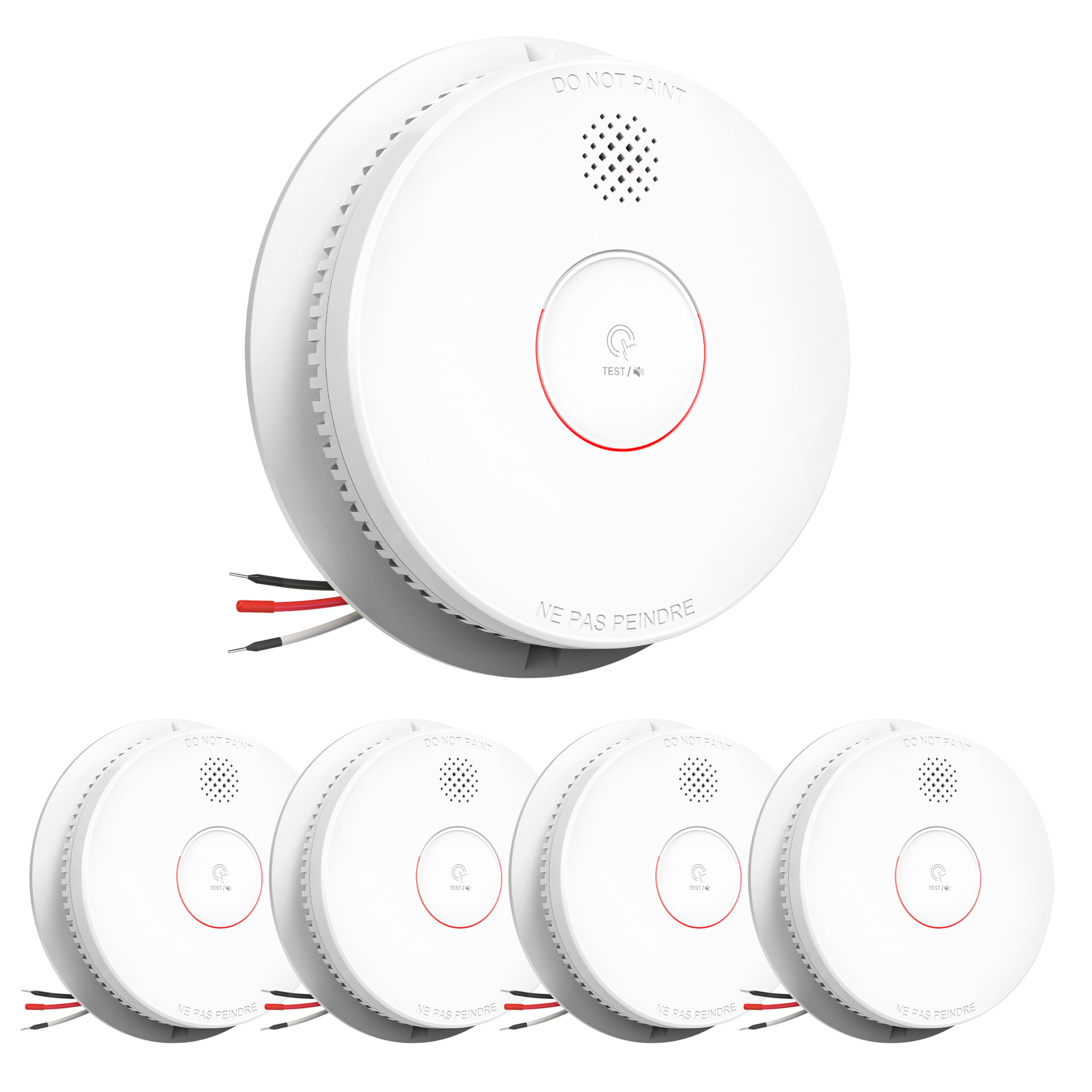SITERWELL GS562A Hardwired Photoelectric Smoke Detector 5-Pack