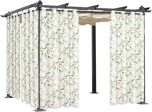 VOGOL Cortinas impresas para patio al aire libre, vintage, impermeables, protección de privacidad, cortinas exteriores para porche, puerta, terraza