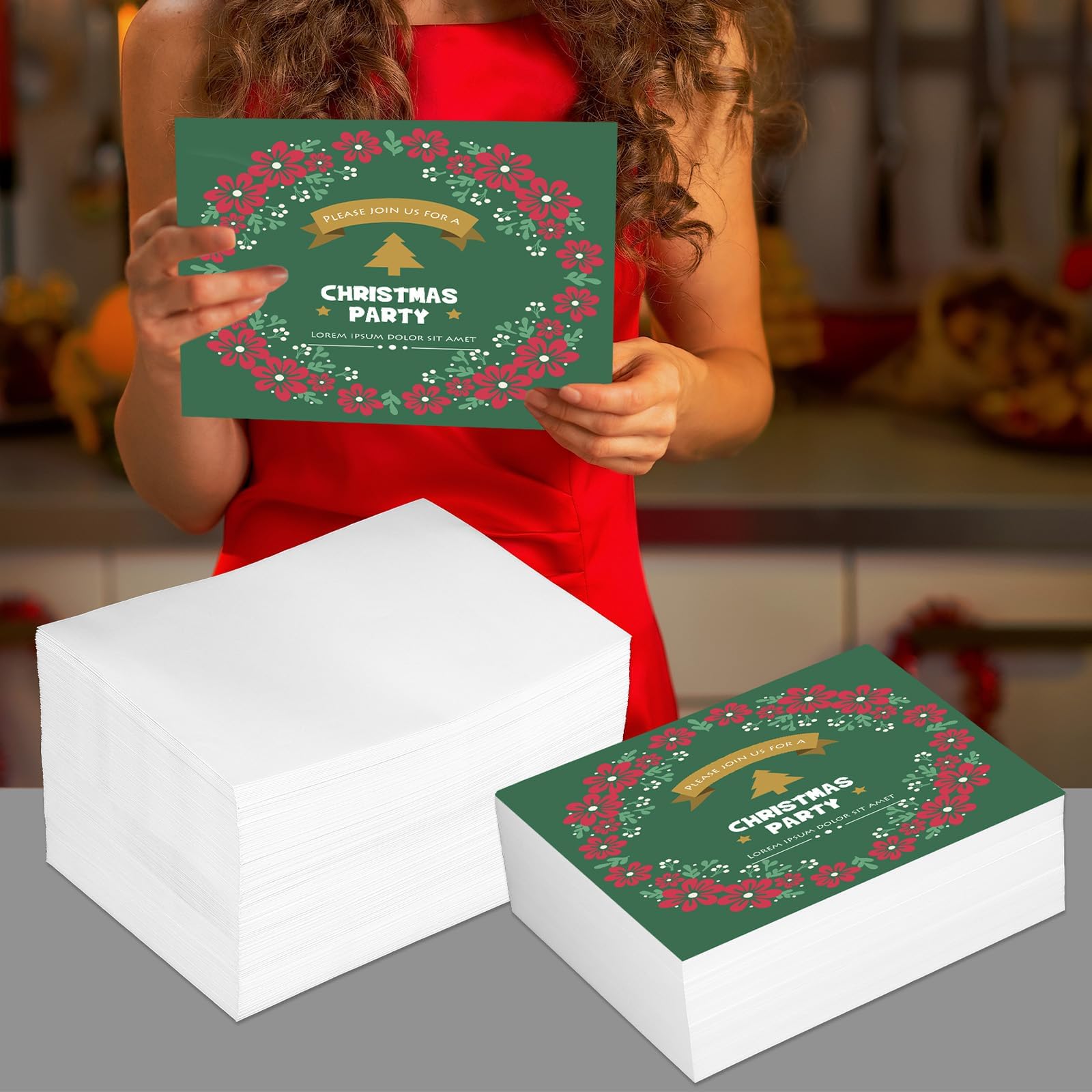gisgfim Lot de 200 cartes et enveloppes vierges imprimables en papier cartonné et enveloppes A7 auto-adhésives non pliées en papier cartonné épais blanc avec enveloppes, kit d'invitations de mariage