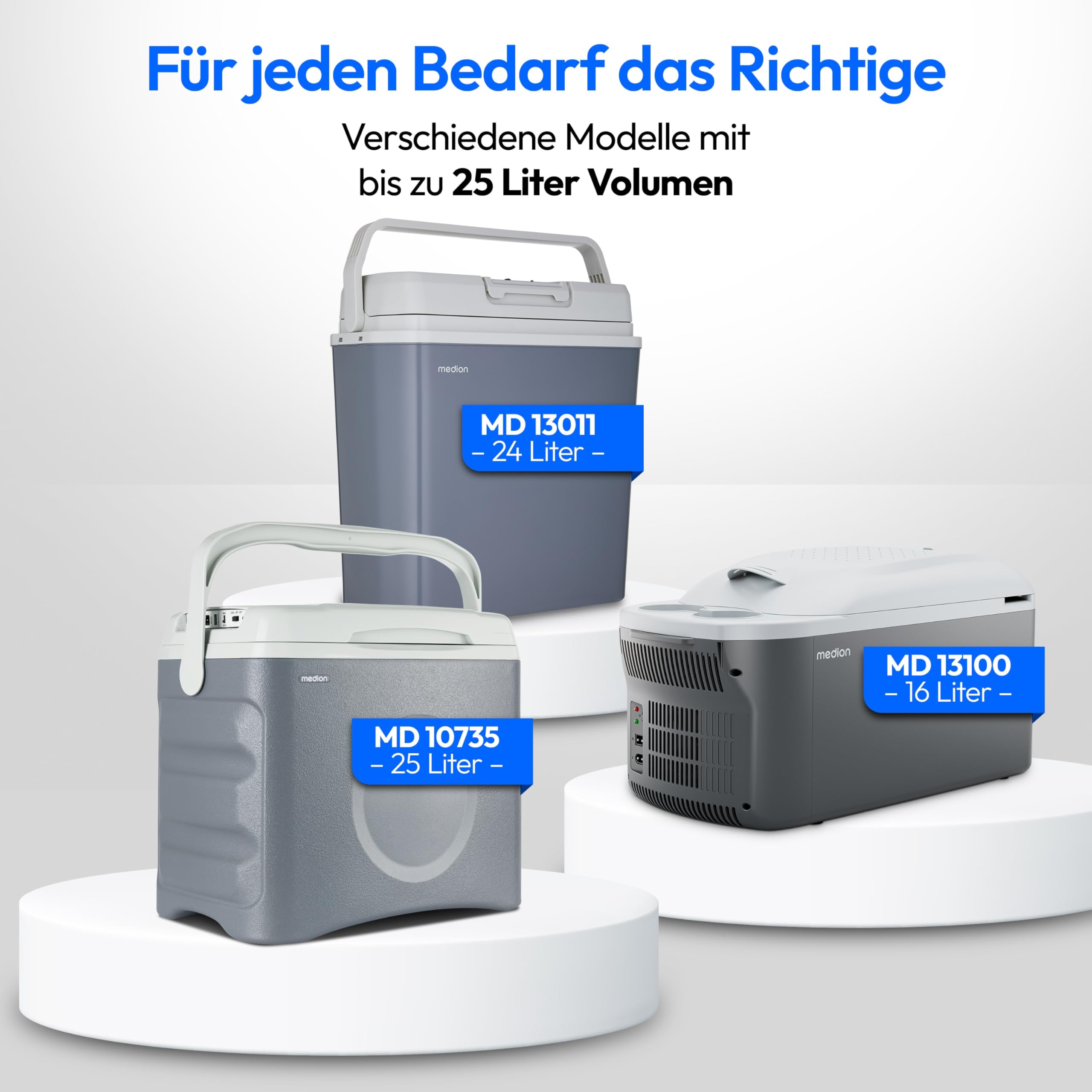 MEDION mobile elektrische Kühlbox 2in1 Kühlen und Wärmen (24 Liter, Thermo-elektrisch, Mini Kühlschrank, 3in1 Anschluss 5V USB, 12V & 230V, für Auto Reisemobil Camping Garten Schwimmbad, MD13011)