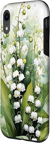 Vista 65 de Funda de fondo para iPhone 13 Pro Beautiful Lily of the Valley Watercolor