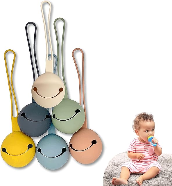 Dummy Case, LEMZEY Silicone Dummy Holder Case and BPA-Free Pacifier Holder Case, Dummy Cover can be as Pacifier Case or Dummy Box for Baby Dummies, Nipple Shield Case for Home or Travel (Sage)