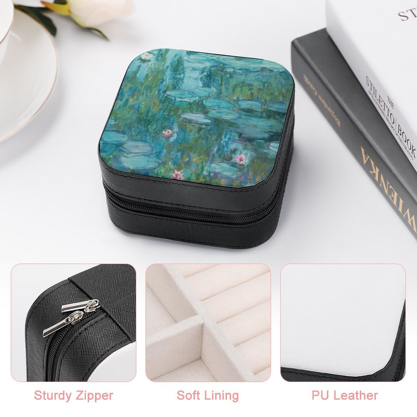 Amazon｜クロード・モネ 睡蓮 油絵風 ジュエリーボックス ジュエリー