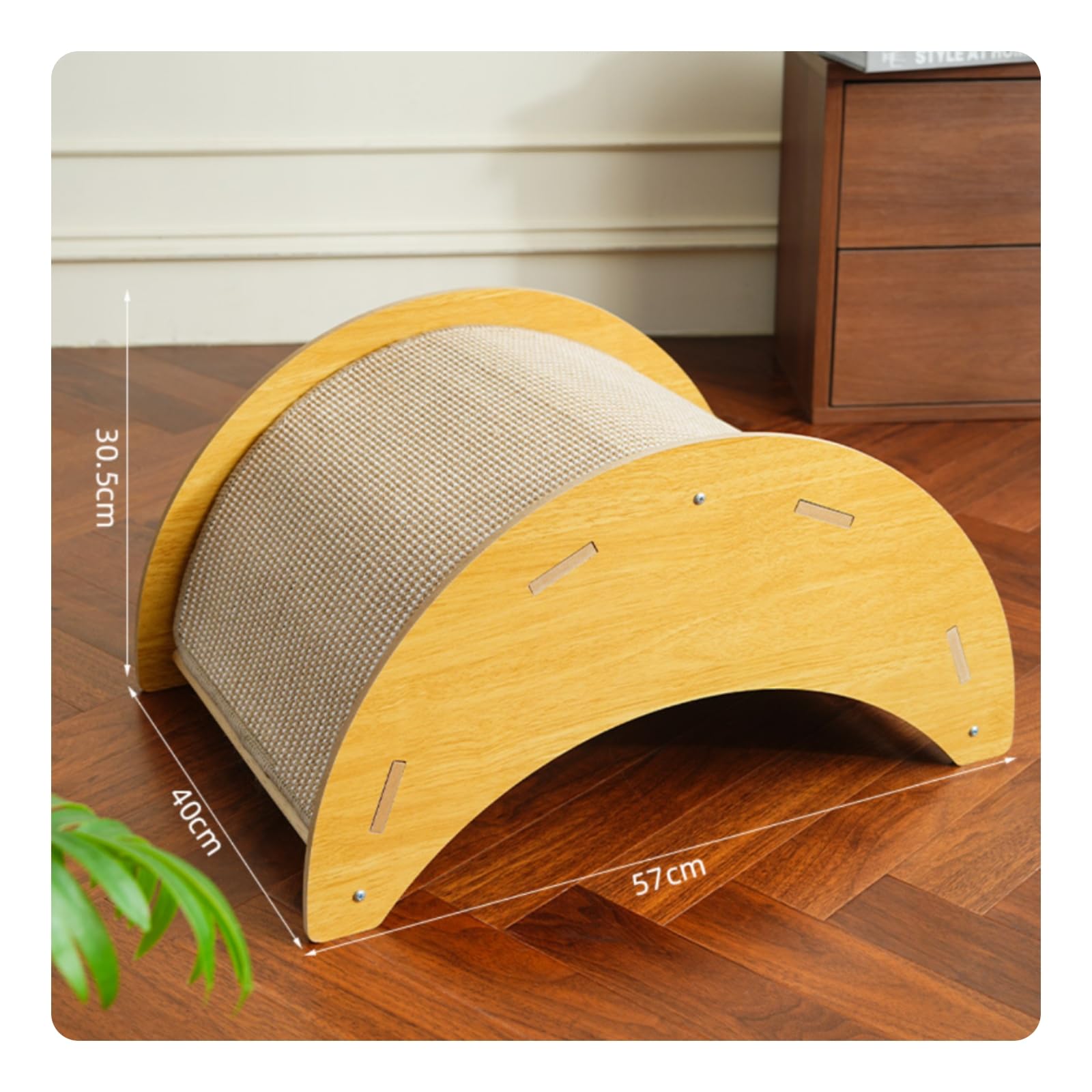 Griffoir Lit Berceau Courbé Grattoir Corrugué Lit Bercelant Conception Pratique Tapis de Rechange Aspect Bois Clair Adapté aux Chats d'Intérieur Détente Jeu Créatif