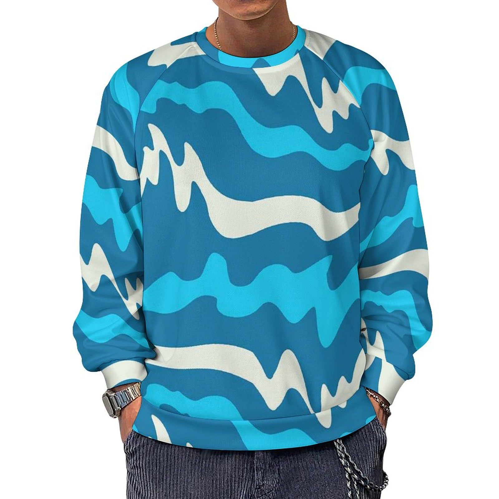 Amazon.co.jp: メンズ服 パーカー メンズ 波柄 和風 Tシャツ 長袖 