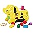 TOWO Wooden Pull Along Dog with Shape Sorter - Wooden Pull Along Puppy Toys for 1 Year Old - Wooden Pull Along Toys for Toddl