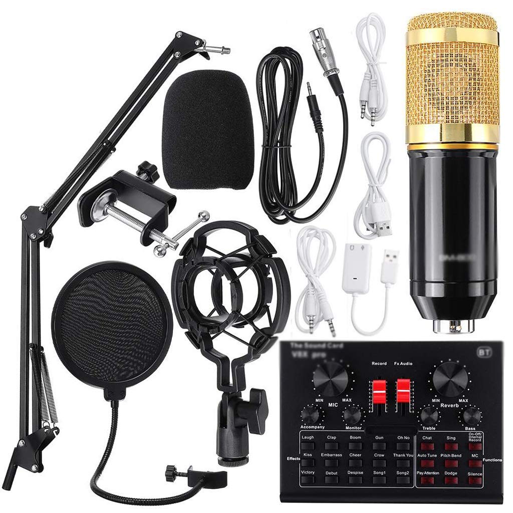 Mezclador de micrófono Profesional Soporte de micrófono de Audio Condensador USB KTV Grabación Profesional Tarjeta de Sonido en Vivo