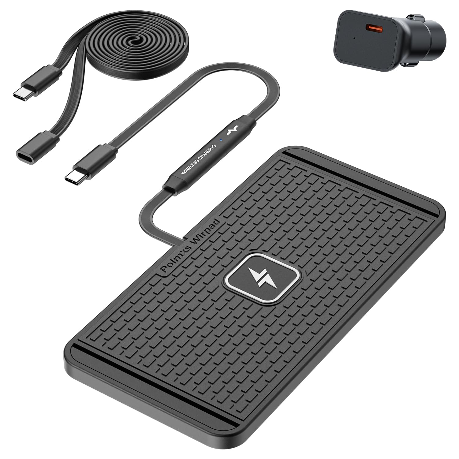 POLMXS Caricabatterie wireless da 25 W per auto, tappetino di ricarica wireless fai da te compatibile con iPhone 17/16 (25 W)/15/14/13/12 (7,5 W) (P21)